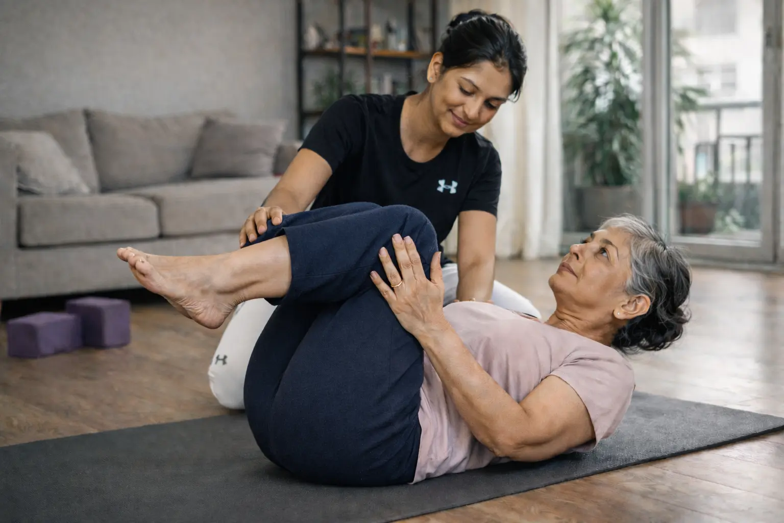 Yoga for back pain at home with a personal trainer in Delhi NCR